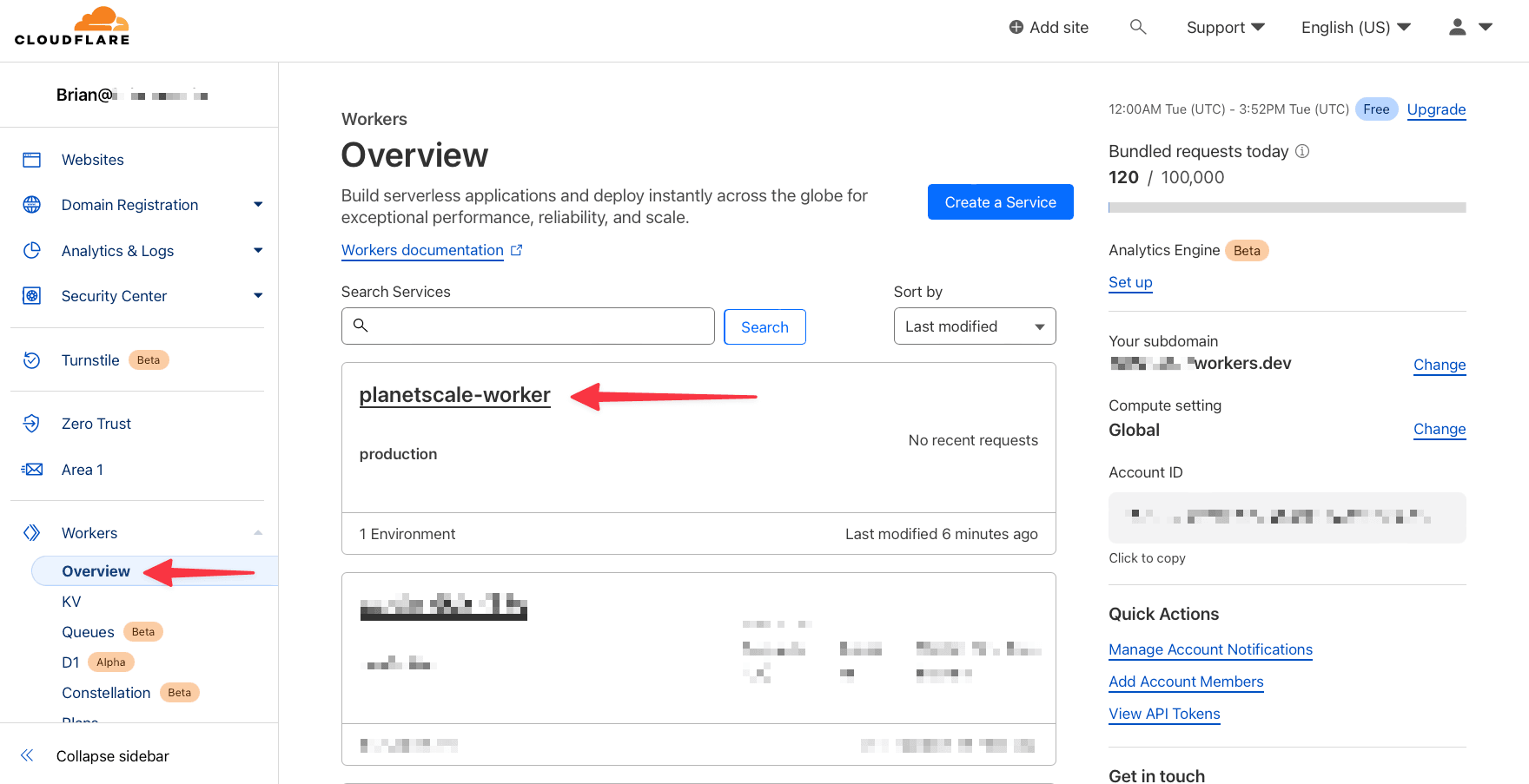 PlanetScale Cloudflare integration wizard - step 1