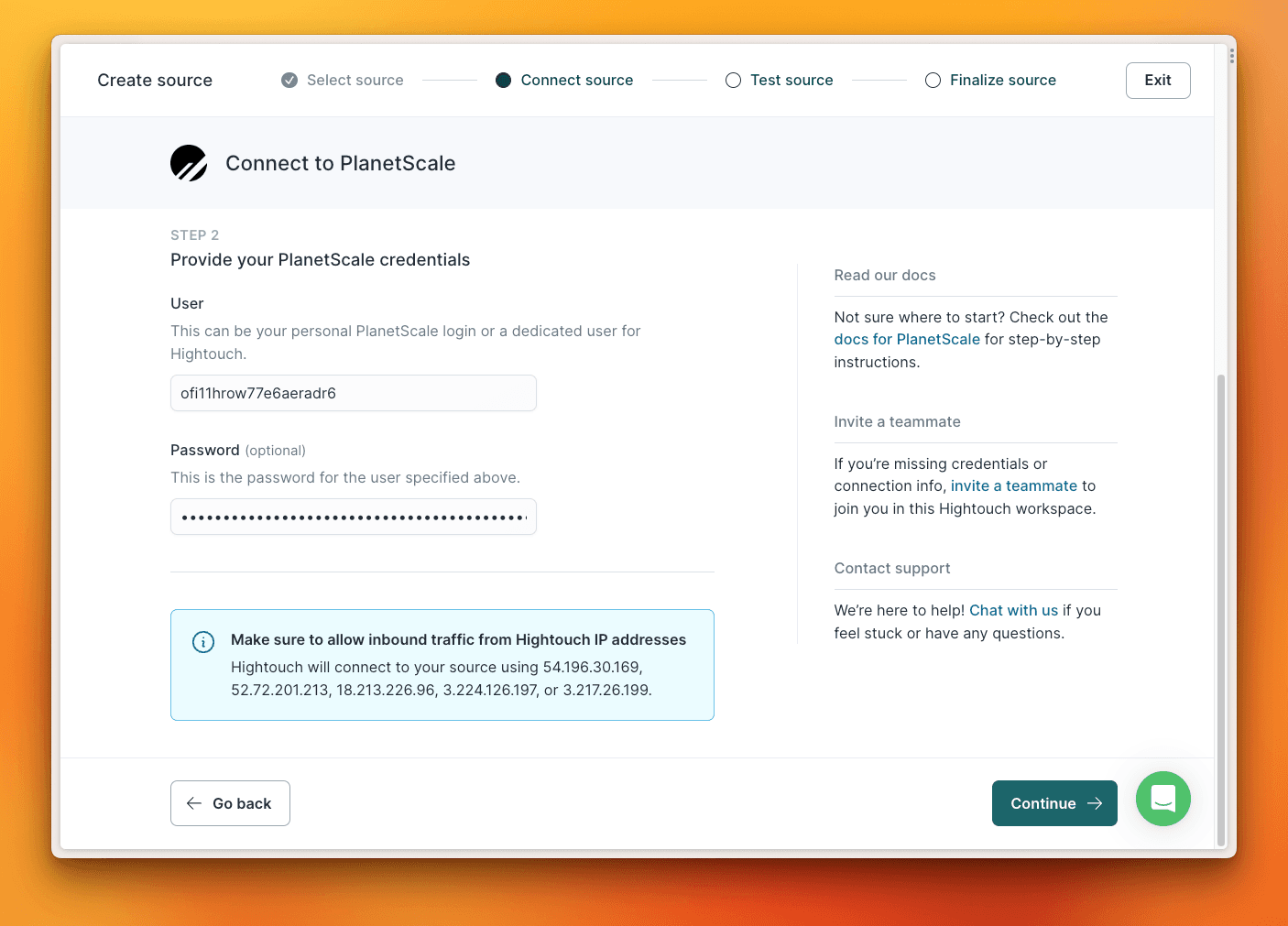 Connect to PlanetScale data source 2